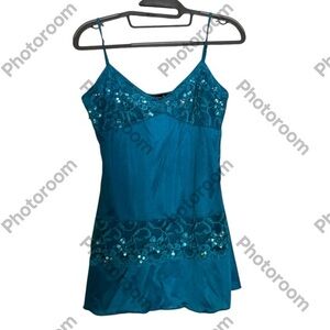 VTG VOLUME  ONE jr Blue Sleeveless Camisole with Spaghetti Straps